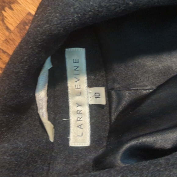 Black Merino Wool Coat Larry levine button down full length dressy coat sz 10 - Picture 8 of 10